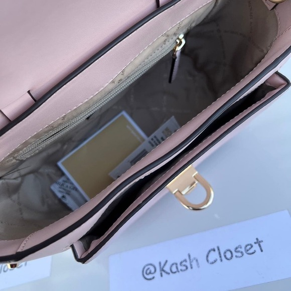 Michael Kors Manhattan Satchel Medium Leather Powder Blush - Picture 8 of 10